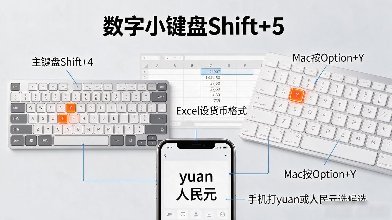 ¥ 符号输入方法 Mac手机Excel_人民货币数字符号_人民货币数字符号 ¥ 排版规范